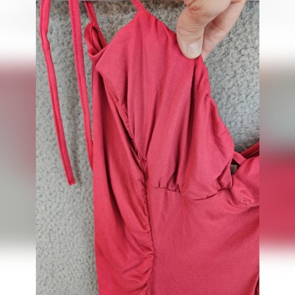 ASOS Womens Mini Cami Dress Sz 8 Side Ruching Adjustable Straps Slinky & Sexy - Picture 9 of 16